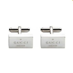 ⭐️Gucci⭐️Trademark Rectangular Sterling Silver Cufflinks. 100% authentic.
